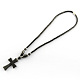 Trendy Cross Pendant Necklaces NJEW-R156-15-2