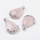 Idées cadeaux Saint Valentin pour les gars pendentifs quartz rose naturel X-G-Q689-10-1
