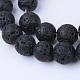 Brins de perles de pierre de lave naturelle X-G-Q462-4mm-24-1
