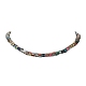 Halskette aus Glaswürfelperlen mit 304 Edelstahlverschluss NJEW-JN04400-1