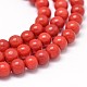 Natural Coral Round Beads Strands CORA-L037-01B-1