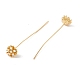 Brass Micro Pave Clear Cubic Zirconia Flower Head Pins FIND-B009-06G-2