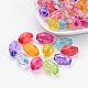 Mixed Color Chunky Transparent Acrylic Faceted Oval Beads X-PL515Y-1