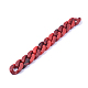 手作りアクリルカーブチェーン/ツイストチェーン  天然石風  暗赤色  23.5x17x5mm  約39.37インチ（1m）/連 AJEW-JB00530-01-2