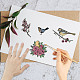 CRASPIRE Bird Rubber Stamps Hummingbird Flower Vintage Transparent Clear Stamps Silicone Seals Stamp for DIY Scrapbooking Photo Album Decorative Cards Making Stamp Journal Decor DIY-WH0439-0108-4