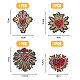 HOBBIESAY 4Pcs 4 Style Polyester Cloth Patches PATC-HY0001-11-2