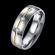 Regalos del día de san valentín anillos de pareja de circonita cúbica de acero de titanio para hombres RJEW-BB16465-8-2
