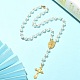 Colliers de perles chapelet en perles de verre NJEW-JN04340-2