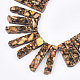 Jaspe impérial synthétique assemblé et brins de perles en bronzite naturelle G-S355-23F-1