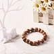 Natural Coconut Wood Beads Stretch Bracelets BJEW-JB06642-02-2