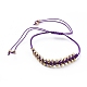Bracelets tressés en perles de rocaille en verre galvanisé BJEW-JB04789-03-1