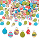 CHGCRAFT 144Pcs 6Style Easter Egg Polymer Clay Charms Soft Clay Pendant for Easter Decor Egg Fillers Basket Stuffers CLAY-CA0001-25-1