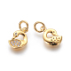 Brass Micro Pave Cubic Zirconia Charms ZIRC-J021-24-RS-3