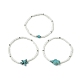 Set di braccialetti elasticizzati con perline di semi di turchese sintetico e semi di vetro da 3 stile 3 BJEW-TA00375-01-1