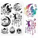 GLOBLELAND Moon and Cat Clear Stamps for DIY Scrapbooking Fairy Tale Mushroom Silicone Clear Stamp Seals 21x15cm Transparent Stamps for Cards Making Photo Album Journal Home Decoration DIY-WH0371-0033-1
