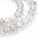 Chapelets de perles en agate grise naturelle X-G-G067-4mm-1-3