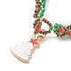 Alloy Enamel Stretch Charm Bracelets for Christmas BJEW-JB06118-2
