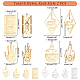 DICOSMETIC 16Pcs 4 Styles Witch Magic Charms Lucky Eye Charm Hamsa Hand Charm Evil Eye Charm Palm/Bottle/Rectangle Snake Charms Stainless Steel Charm for DIY Jewelry Craft Making STAS-DC0010-09-2