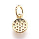Brass Micro Pave Cubic Zirconia Charms ZIRC-E152-17G-RS-2