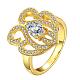 Real 18K Gold Plated Brass Cubic Zirconia Jewelry Sets SJEW-BB05720-G-3