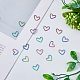 DICOSMETIC 20Pcs Heart Link Charms Asymmetrical Heart Pendants Hollow Heart Connector Rainbow Color Linking Ring Stainless Steel Laser Cut Charms Open Bezel Pendant for Jewelry Making STAS-DC0013-93-4