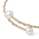Bracelet manchette en perles de pierres précieuses naturelles et synthétiques mélangées BJEW-JB09592-3