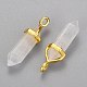 Natural Quartz Crystal Double Terminated Pointed Pendants X-G-G902-B23-2