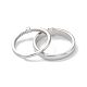 バレンタインデー真鍮パヴェクリアキュービックジルコニア調節可能なカップルリング  結び目の指輪  プラチナ  内径：17mm  2個/セット RJEW-Z023-01B-3