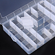 プラスチックビーズコンテナ  調整可能な仕切りボックス  透明  長方形  幅22cm  35センチの長さ  5センチ、厚 C074Y-2