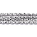 304 Stainless Steel Rope Chains, with Spool, Unwelded, Stainless Steel Color, 4mm, about 82.02 Feet(25m)/roll