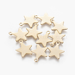 201 Stainless Steel Charms, Star, Golden, 15x12.5~13x0.5mm, Hole: 1.4mm