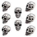304 Stainless Steel Beads, Skull, Antique Silver, 14x9x9mm, Hole: 1.5mm