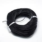 Spray Painted Cowhide Leather Cords, Black, 2.0mm, about 100yards/bundle(300 feet/bundle)
