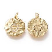 Латунные микропаве прозрачные подвески с фианитом ZIRC-K086-20G