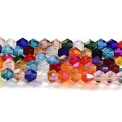 Прозрачные стеклянные бусины гальваническим пряди GLAA-F029-4mm-D29