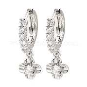 Серьги-кольца из латуни с цирконием EJEW-G362-05P
