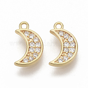 Brass Micro Pave Cubic Zirconia Charms KK-T050-30G-NF
