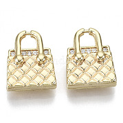 Brass Micro Pave Cubic Clear Zirconia Charms KK-N232-122-NF