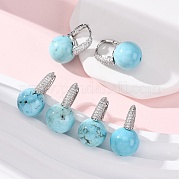 Круглые серьги-кольца из латуни с микропаве из прозрачных кубических цирконий EJEW-S274-03P