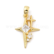 Подвески из латуни с покрытием из прозрачного кубического циркония KK-S407-02G