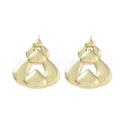 Серьги-гвоздики из латуни с полыми каплями EJEW-Q811-10G