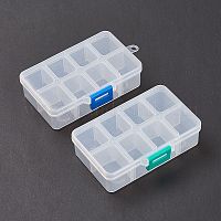 Cuboid Plastic Bead Containers, Flip Top Bead Storage, 10