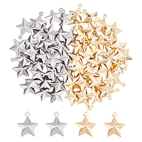  UNICRAFTALE 100pcs Star Charm 2 Colors Metal Pendants