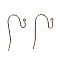 316L Titanium Steel Earring Hooks, Ear Wire, with Horizontal Loop,  Stainless Steel Color, 16x27x0.8mm, Hole: 2mm, Pin: 0.8mm