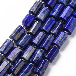 Natürlicher Lapislazuli Perlenstränge, facettiert, Kolumne, 8~11x6~8x5~7 mm, Bohrung: 1 mm, ca. 15~17 Stk. / Strang, 7.28~7.48 Zoll