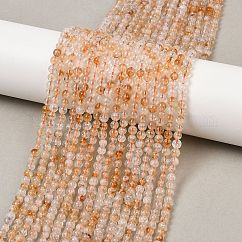 Brins de perles de citrine naturelle chauffées, ronde, 4~5mm, Trou: 1mm, Environ 93 pcs/chapelet, 14.96'' (38 cm)