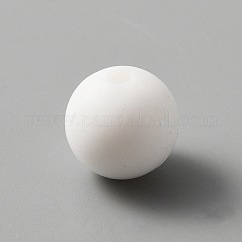 Perlas de silicona, redondo, blanco, 15mm, agujero: 2 mm