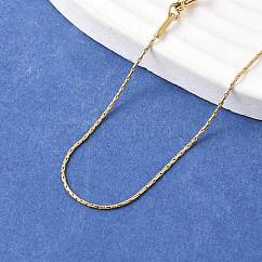 Collares de cadena con cuentas de acero inoxidable 304 unisex únicos, con broches de langosta, dorado, 17.7 pulgada (44.9 cm), 1mm