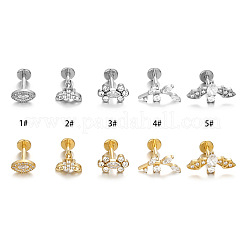Labrets en titane g23 micro pavé en zircone cubique transparente&nbsp;WG4B733-02