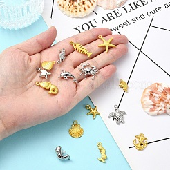 15 Stück 15 Stile Ozean Thema Legierung Anhänger&nbsp;FIND-YW0005-11